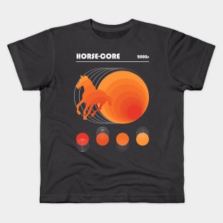 Bauhaus Horse Core Orange Vaporwave in White Kids T-Shirt